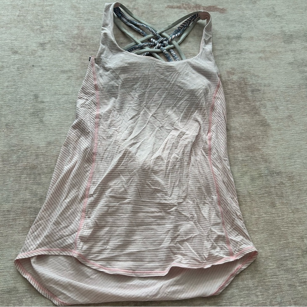 Lululemon pink and grey scoop back tank size 4